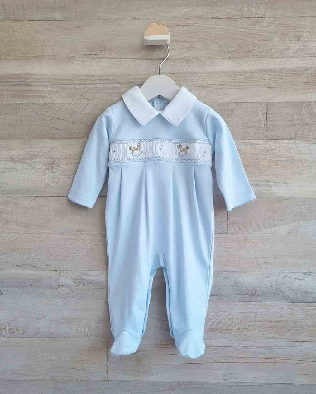 ENTERITO CABALLITO BORDADO CELESTE