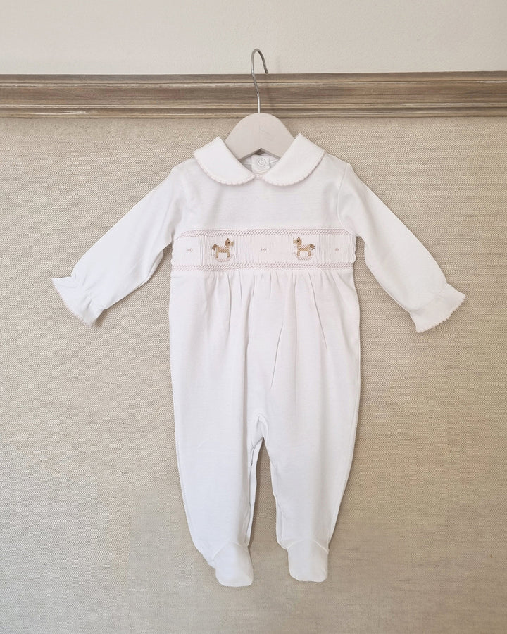 ENTERITO CABALLITO BORDADO ROSA