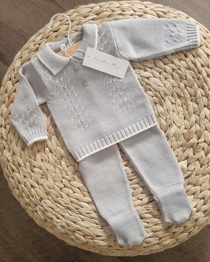 CONJUNTO BOTONES TEJIDO GRIS