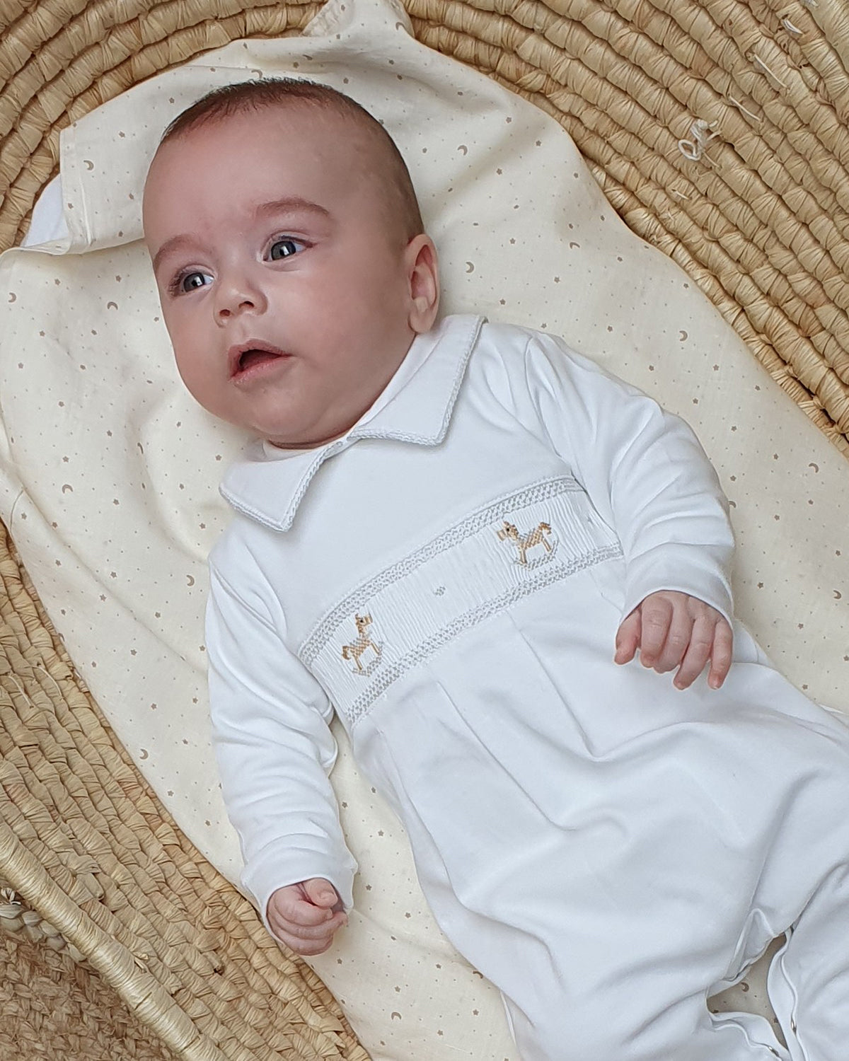 ENTERITO CABALLITO BORDADO GRIS