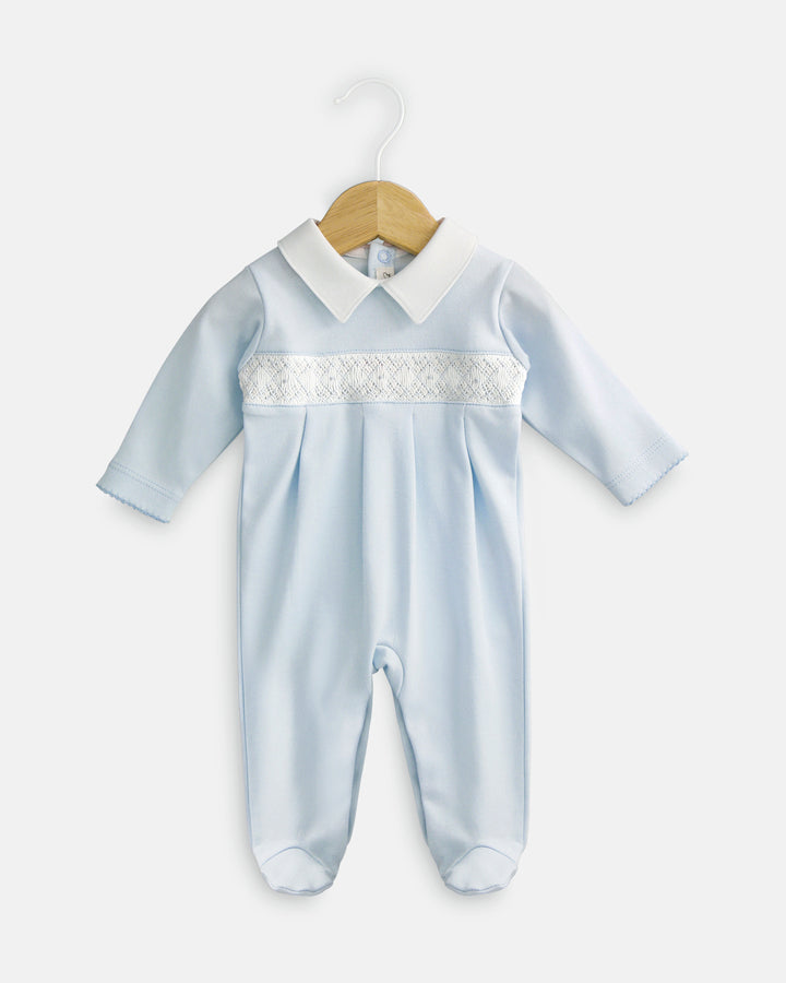 ENTERITO ROMBOS BORDADO CELESTE