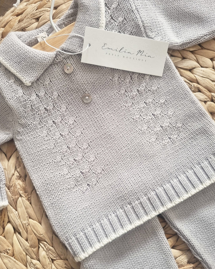 CONJUNTO BOTONES TEJIDO GRIS