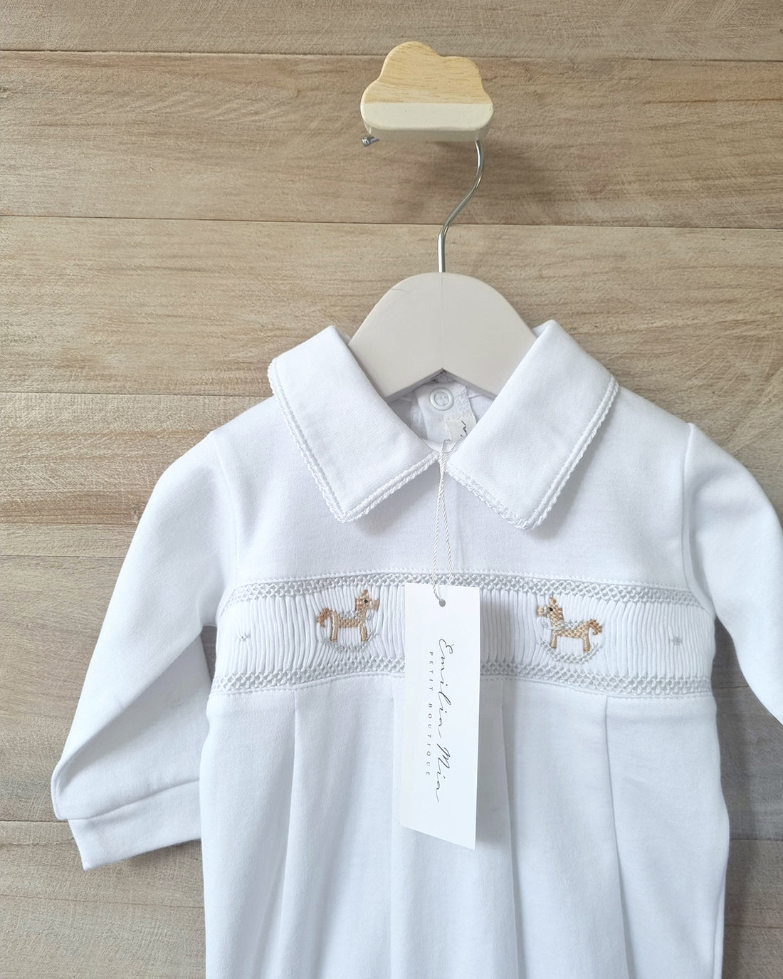 ENTERITO CABALLITO BORDADO GRIS