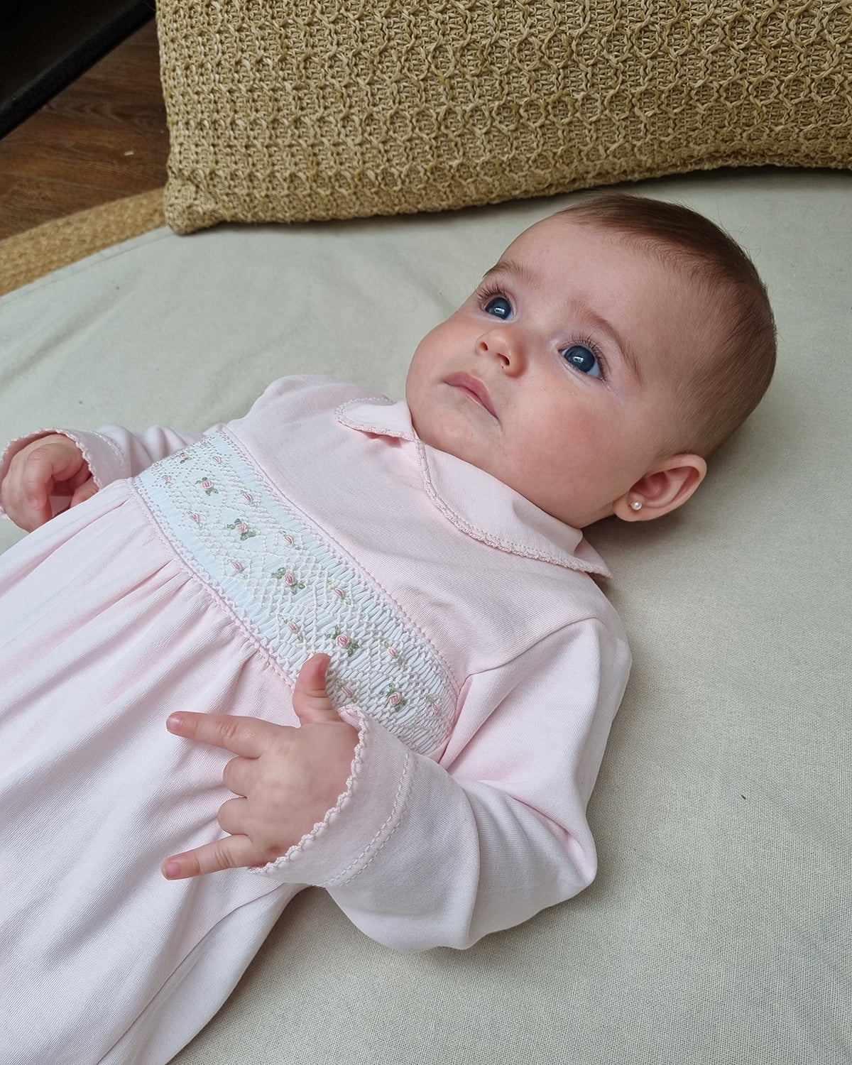 ENTERITO MARÍA BORDADO ROSA