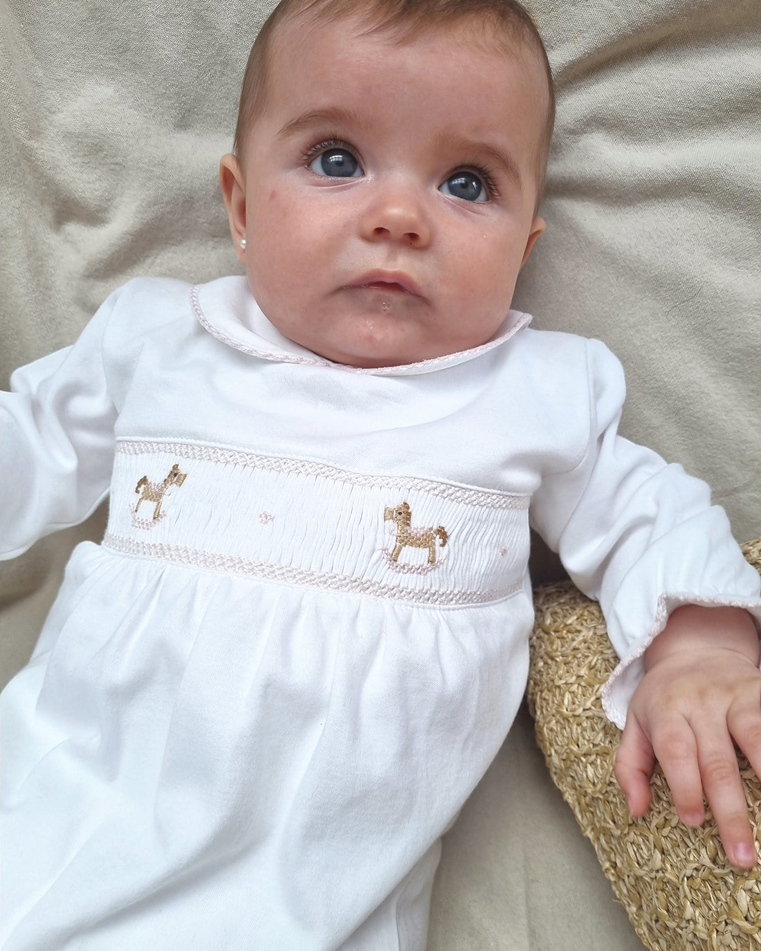 ENTERITO CABALLITO BORDADO ROSA