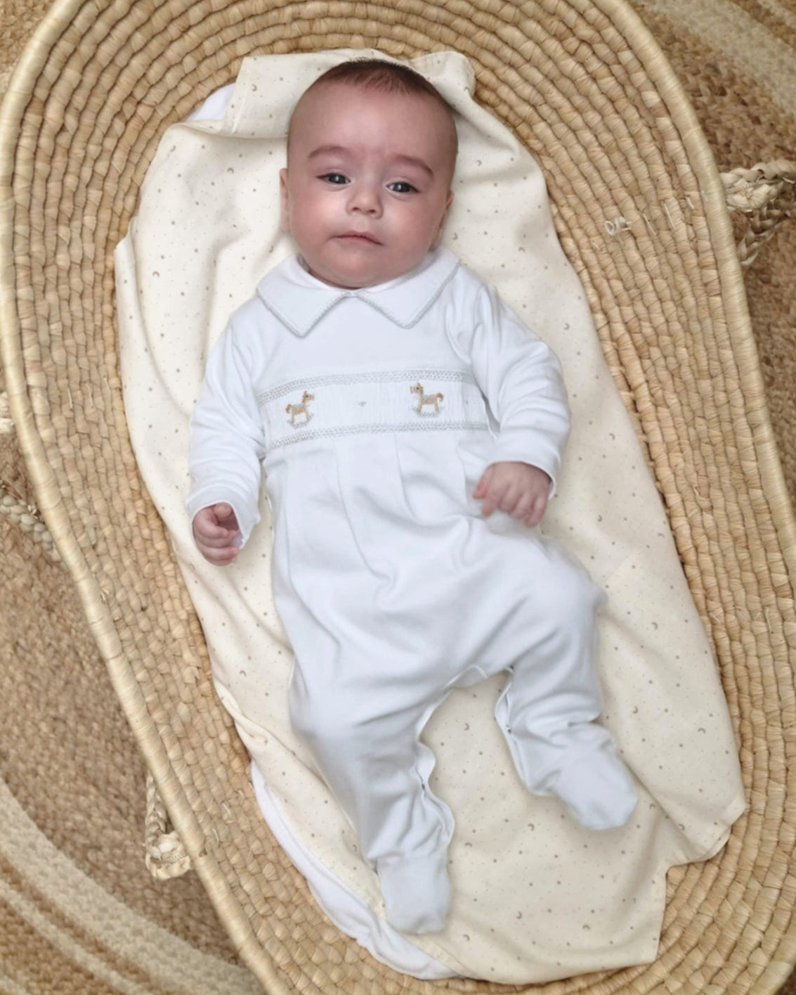 ENTERITO CABALLITO BORDADO GRIS