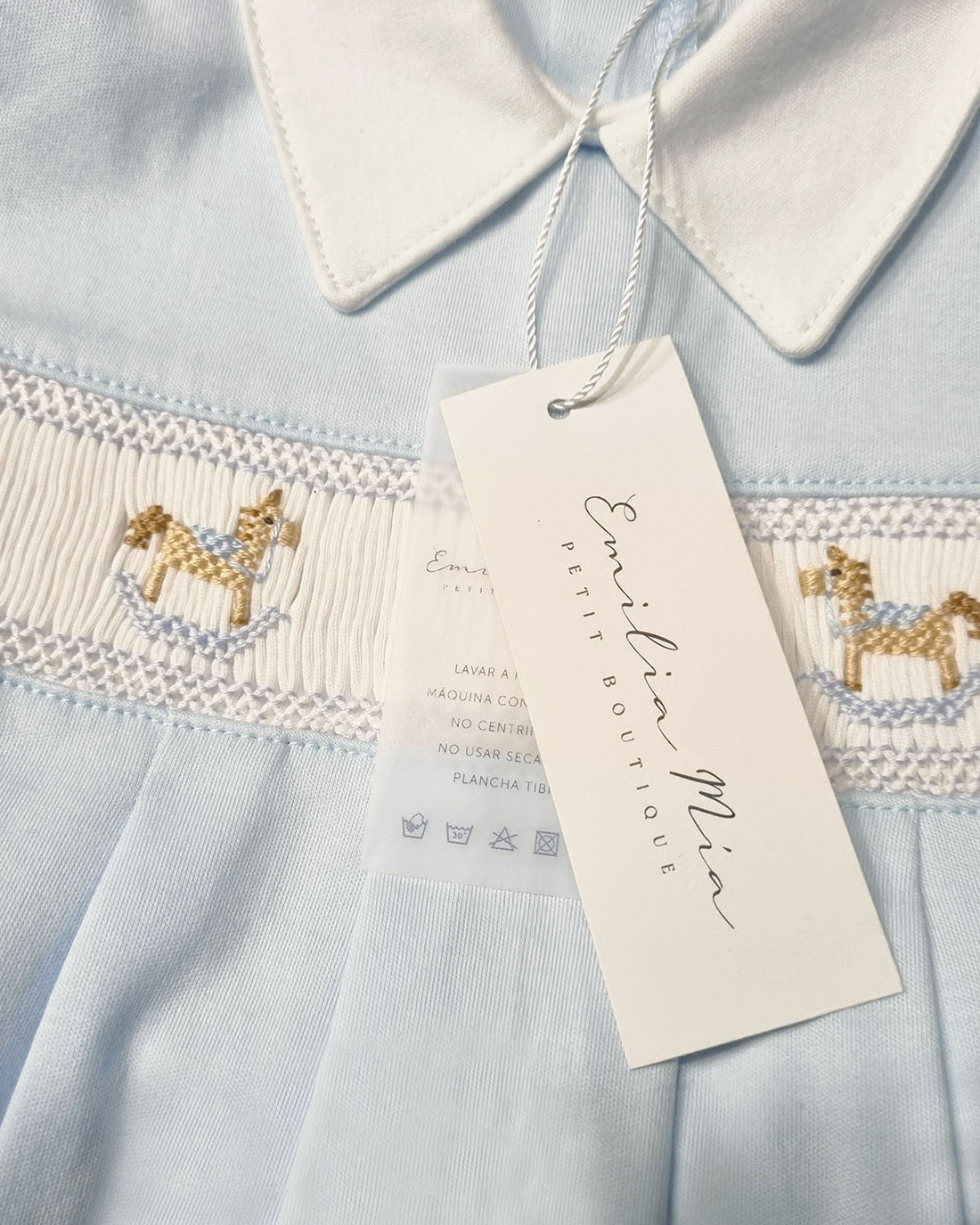 ENTERITO CABALLITO BORDADO CELESTE