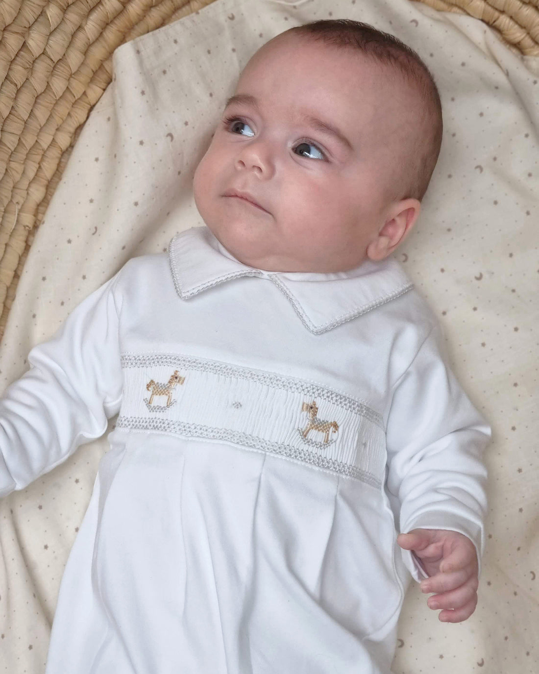 ENTERITO CABALLITO BORDADO GRIS